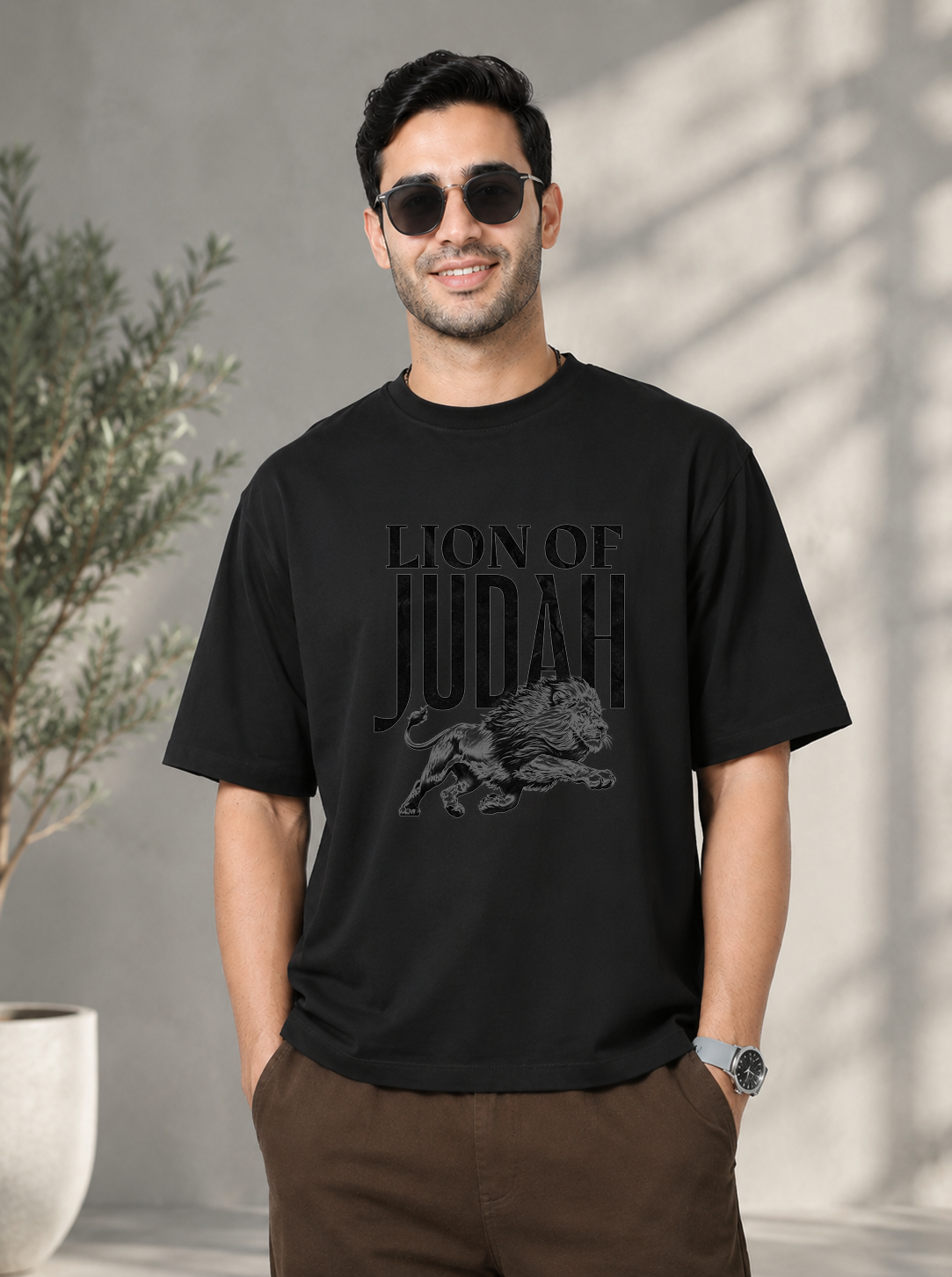 Lion of Judah Trendy DTG Printed Indian Oversized T-Shirt