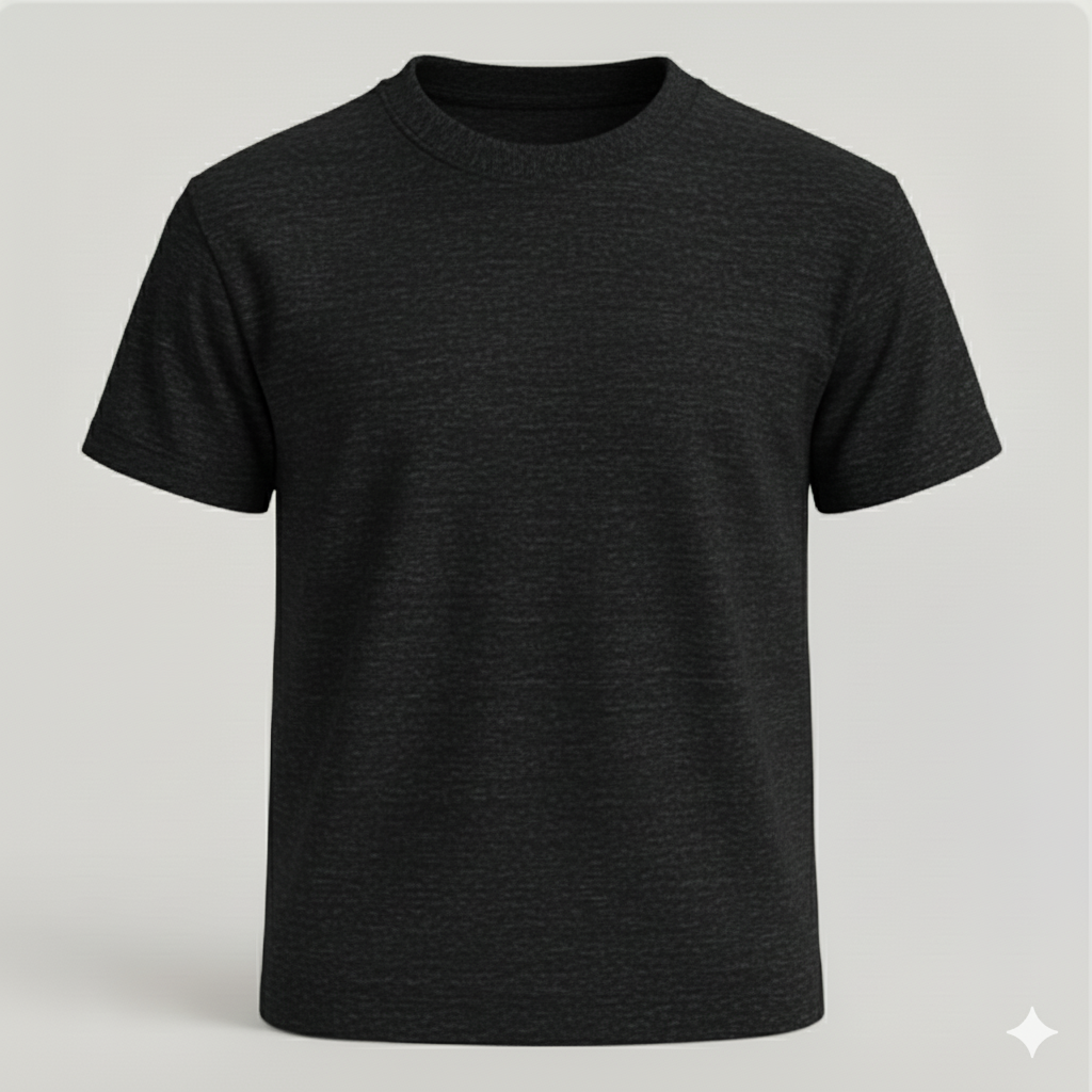 Premium Biowashed Cotton T-Shirt- Charcoal Melange