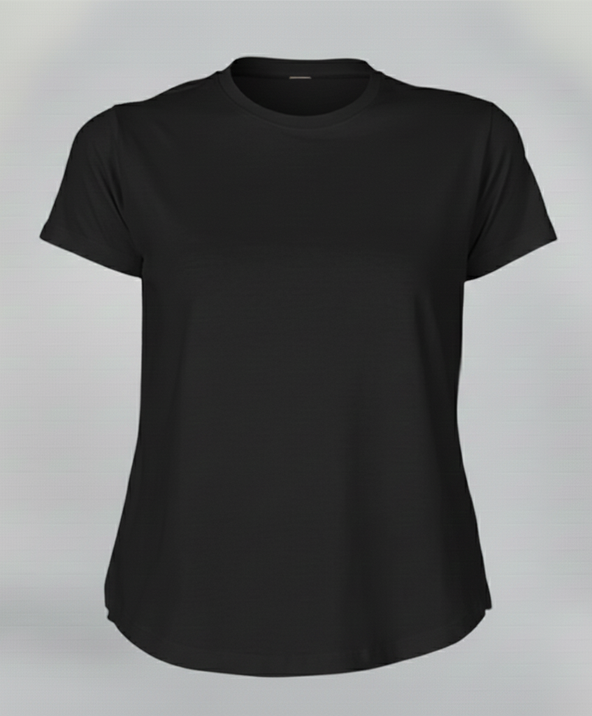 Women's Premium Biowashed Cotton T-Shirt- Black