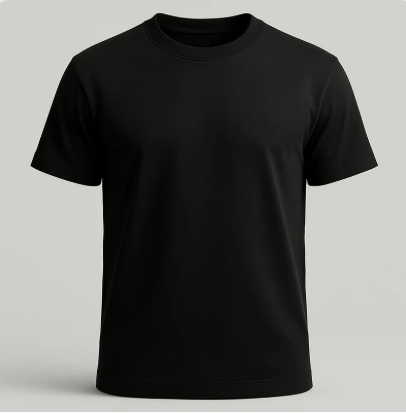 Premium Biowashed Cotton T-Shirt- Black