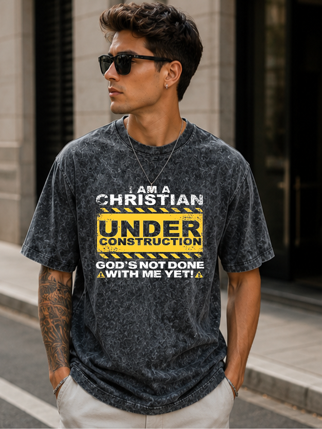 Under Construction DTG Printed Optic Wash Oversize – Grace In Progress