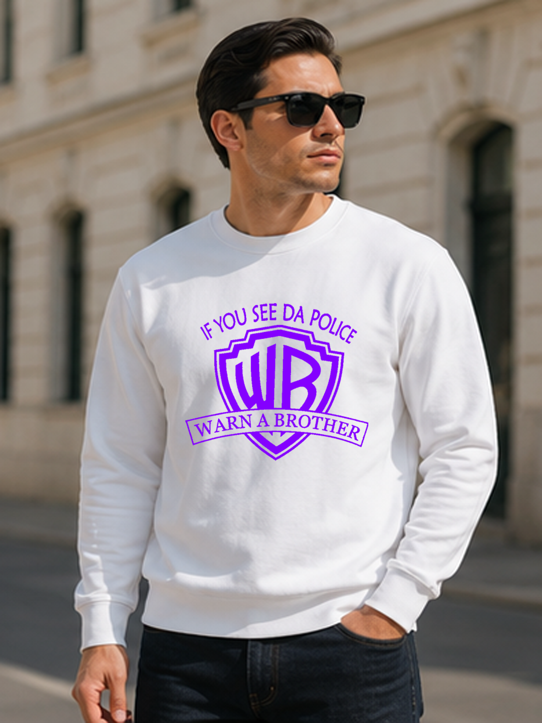 If You See Da Police DTG Printed Regular Fit Sweatshirt – Streetwear Statement Piece