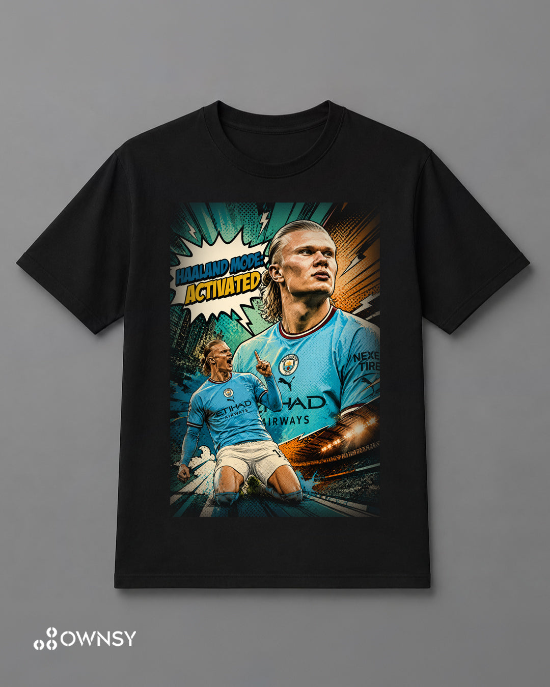 Football Inspired Print - Men’s Oversized Graphic T-Shirt – Black Cotton Streetwear Tee