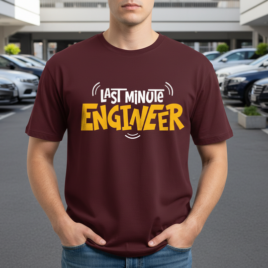 Last Minute Engineer T-Shirt - Funny Tee for Procrastinators