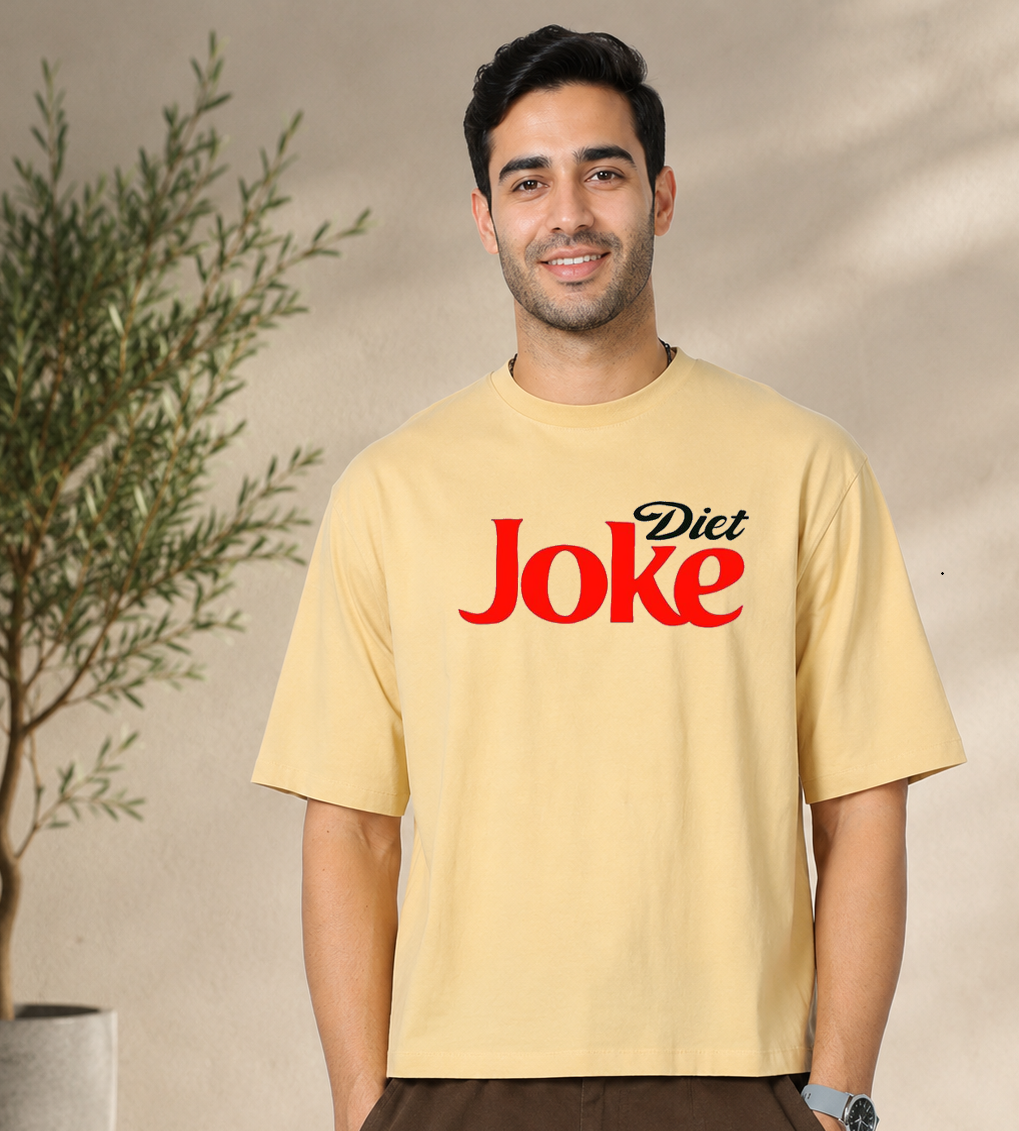 Diet Joke & Trendy DTG Printed Indian Oversized T-Shirt