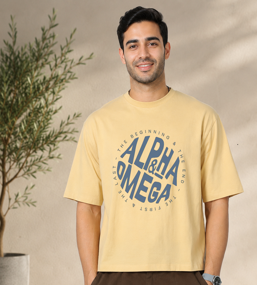 Alpha & Omega Trendy DTG Printed Indian Oversized T-Shirt