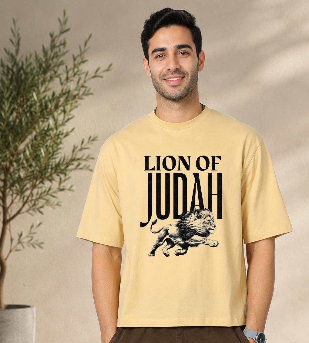 Lion of Judah Trendy DTG Printed Indian Oversized T-Shirt