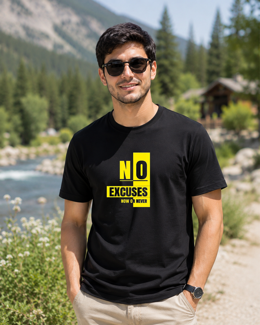 No Excuses Trendy Supima Regular T-Shirt – Wear Your Mindset