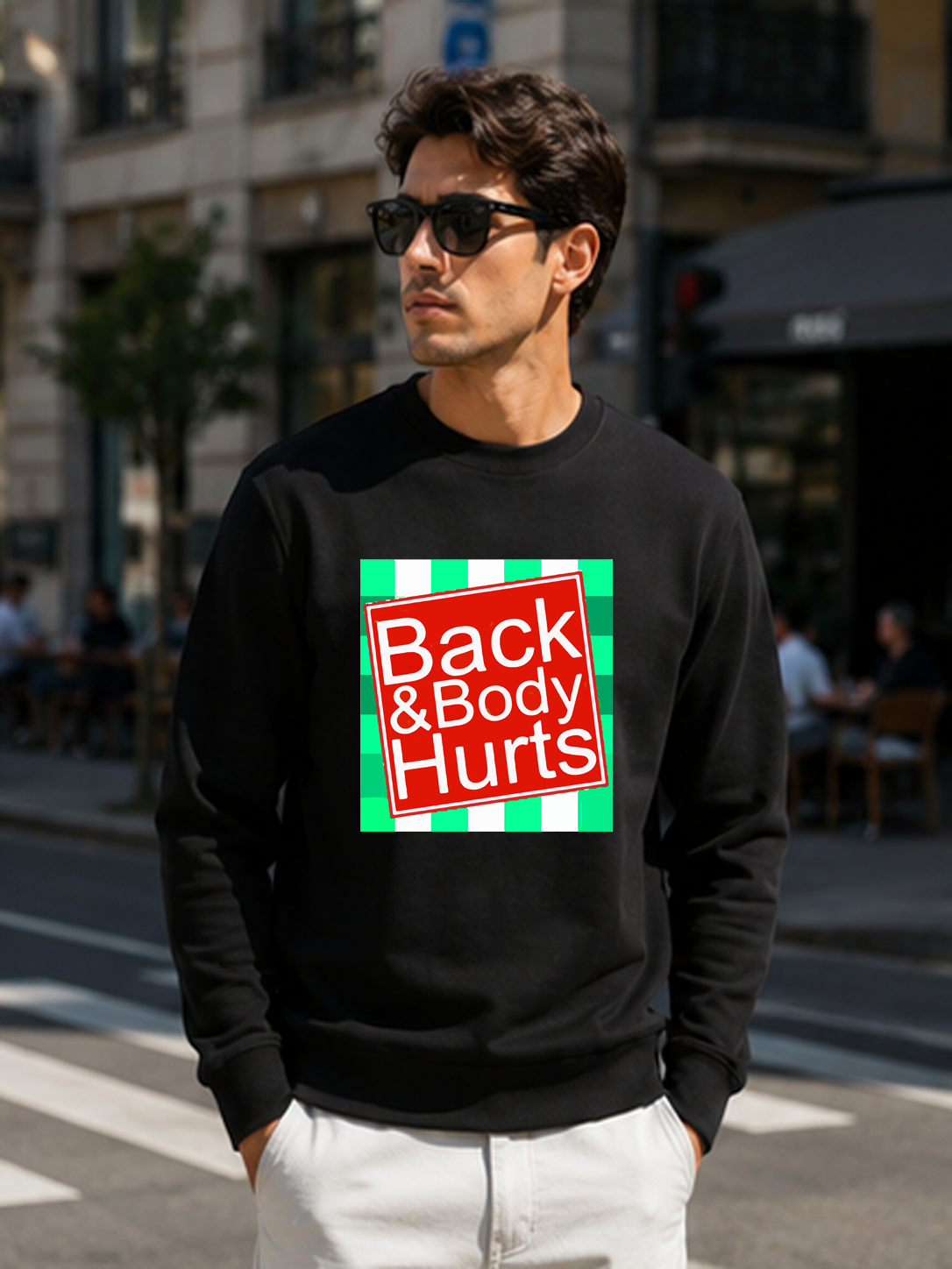 Black & Body Hurts DTG Printed Regular Fit Sweatshirt – Relatable Streetwear