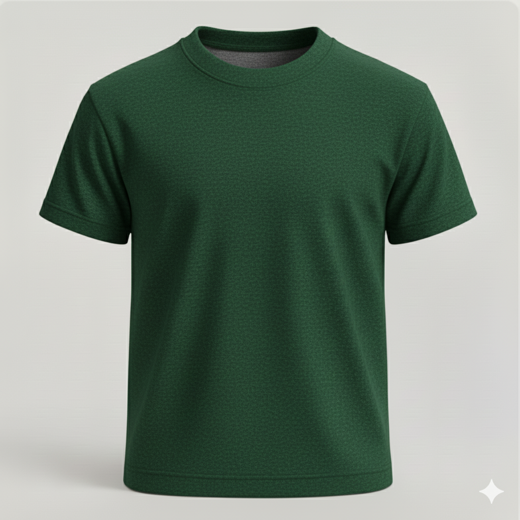 Premium Biowashed Cotton T-Shirt- Bottle Green