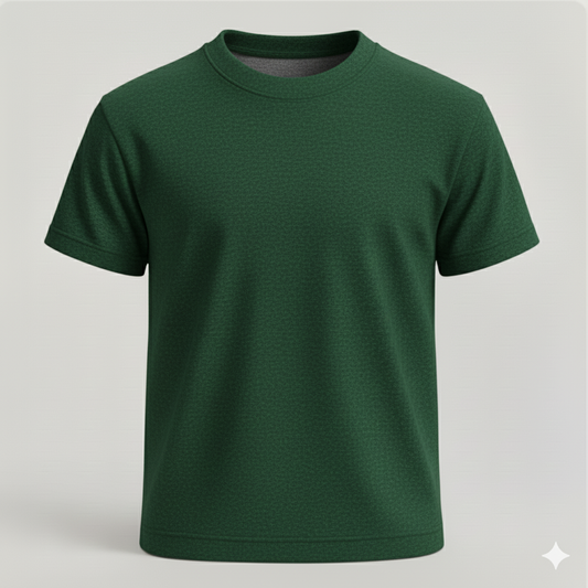 Premium Biowashed Cotton T-Shirt- Bottle Green