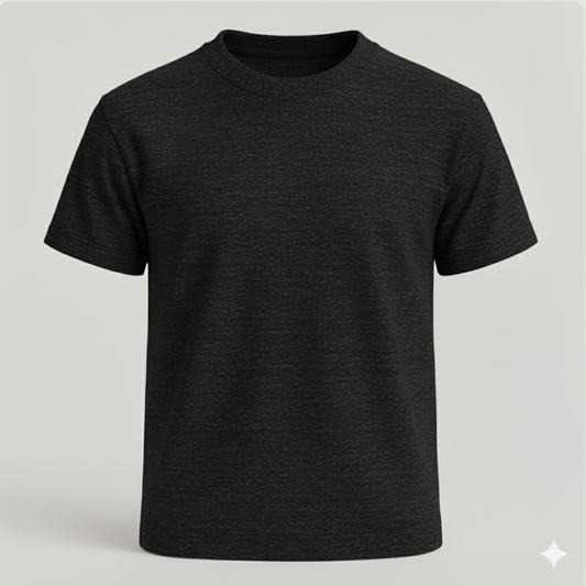 Premium Biowashed Cotton T-Shirt- Charcoal Melange