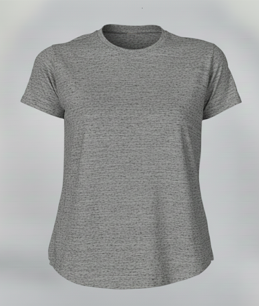 Women's Premium Biowashed Cotton T-Shirt- Grey Melange