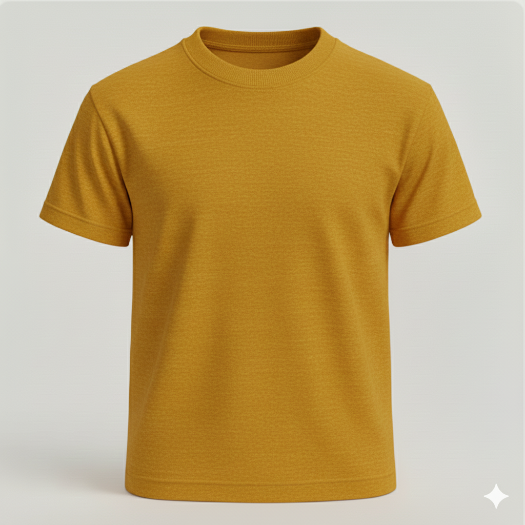 Premium Biowashed Cotton T-Shirt- Golder Yellow