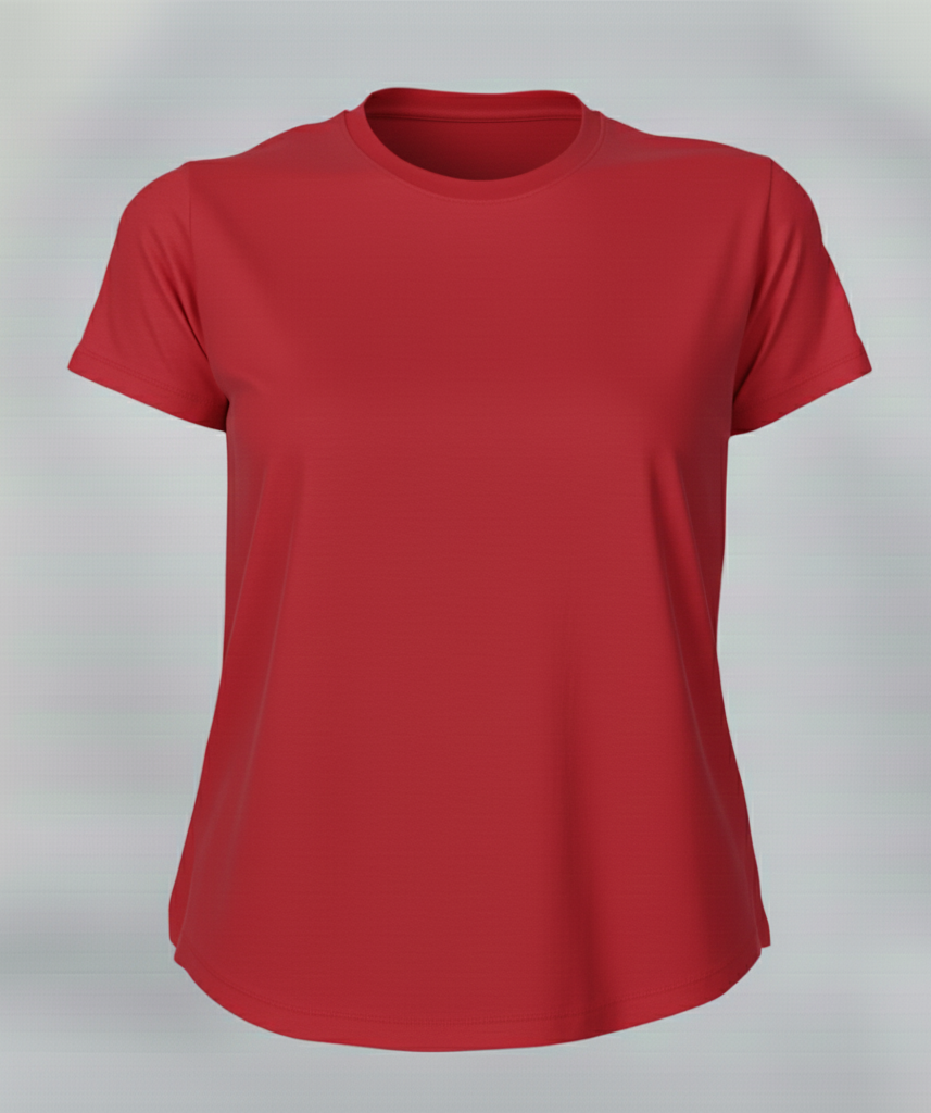 Women's Premium Biowashed Cotton T-Shirt- Red