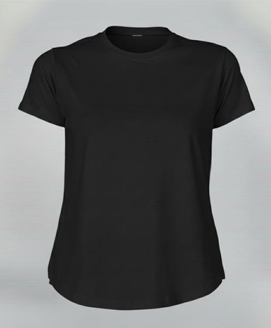 Women's Premium Biowashed Cotton T-Shirt- Black