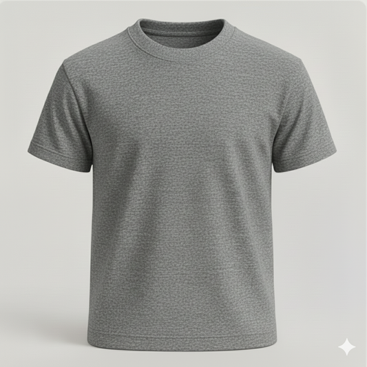 Premium Biowashed Cotton T-Shirt- Grey Melange