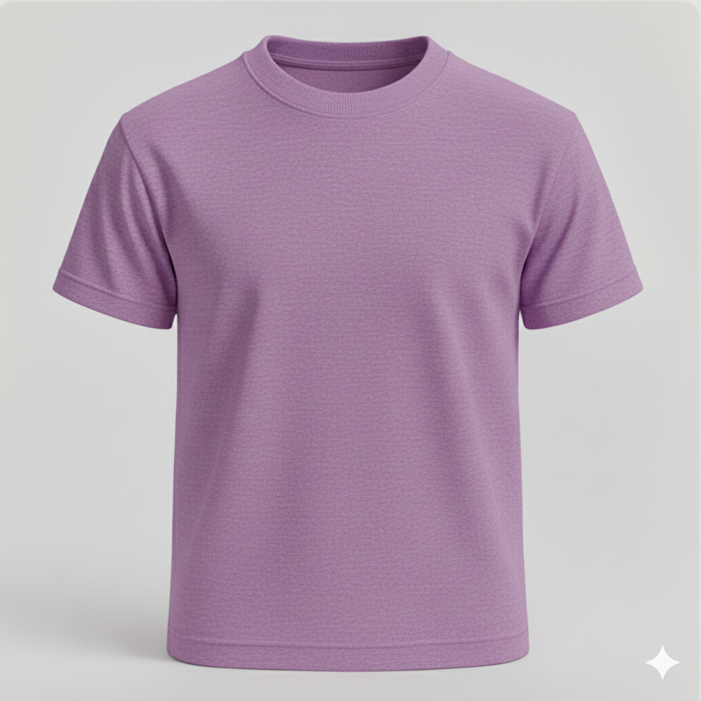 Premium Biowashed Cotton T-Shirt- Lilac