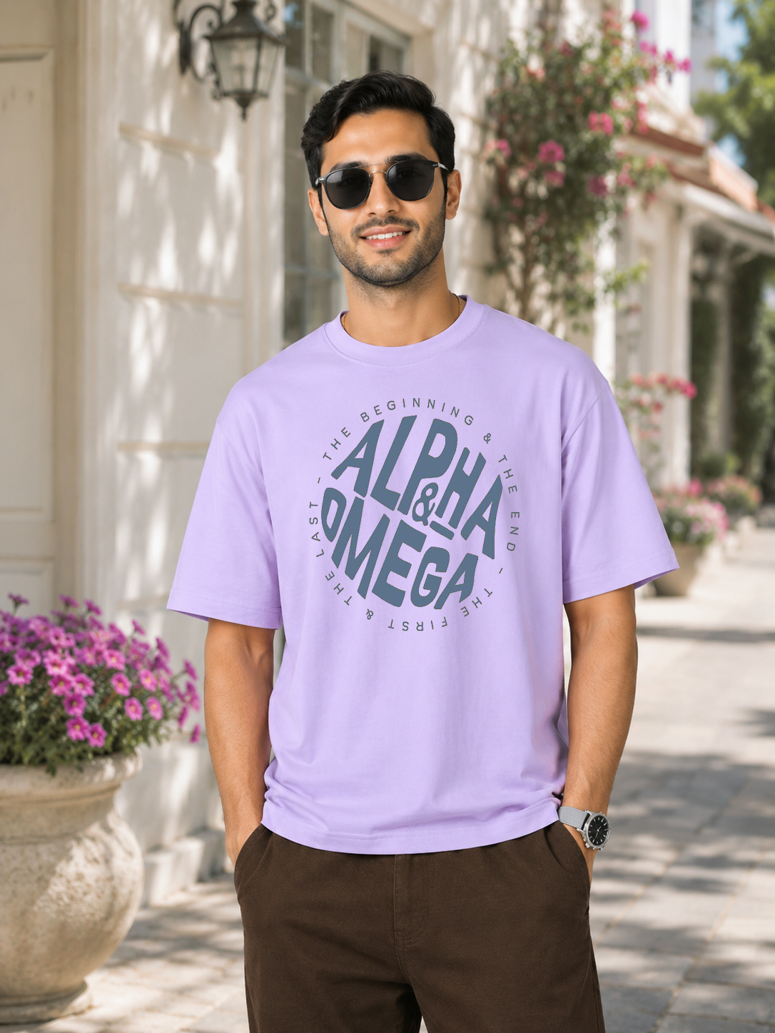 Alpha & Omega Trendy DTG Printed Indian Oversized T-Shirt