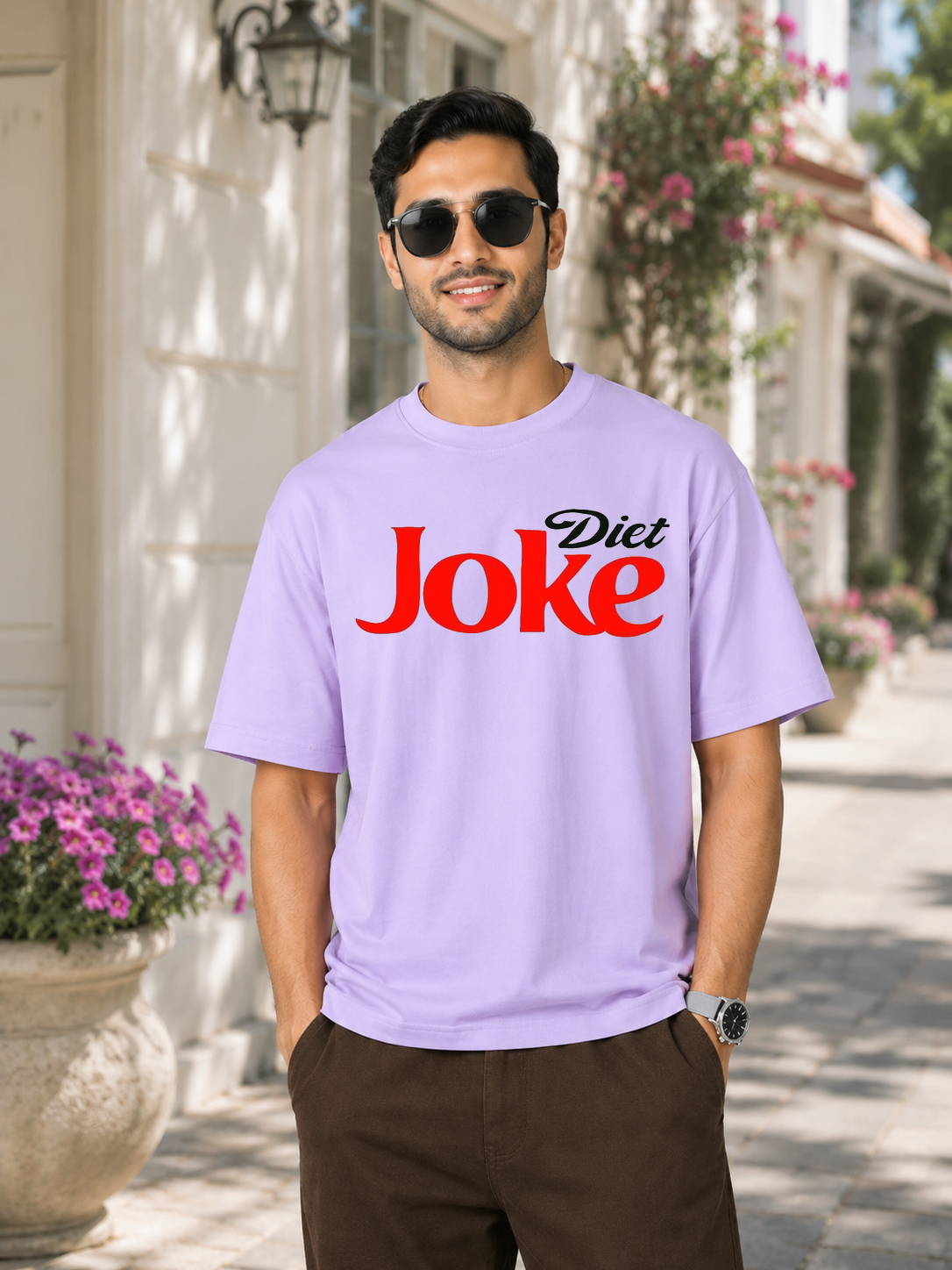 Diet Joke & Trendy DTG Printed Indian Oversized T-Shirt