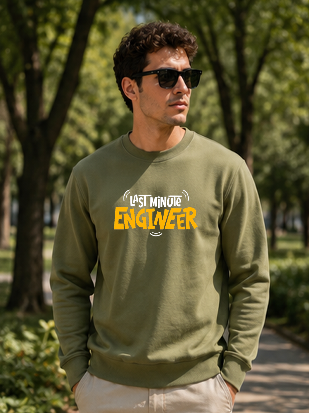 Last Minute Engineer DTG Printed Sweatshirt – Code, Coffee, Repeat