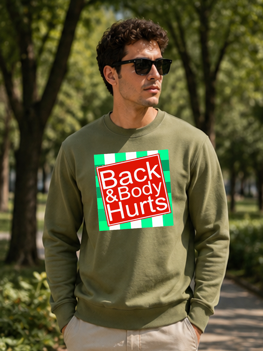 Black & Body Hurts DTG Printed Regular Fit Sweatshirt – Relatable Streetwear