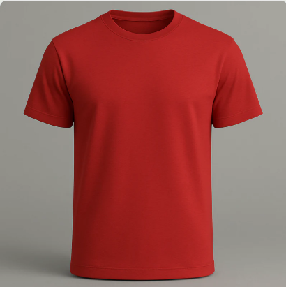 Premium Biowashed Cotton T-Shirt- Red
