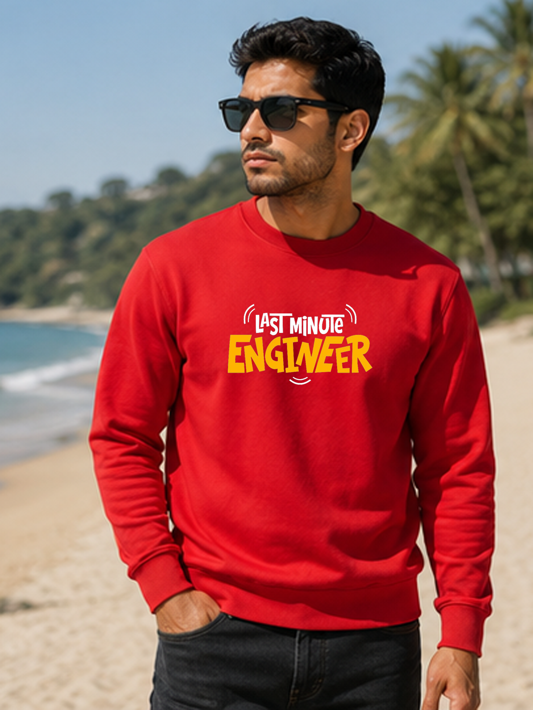 Last Minute Engineer DTG Printed Sweatshirt – Code, Coffee, Repeat