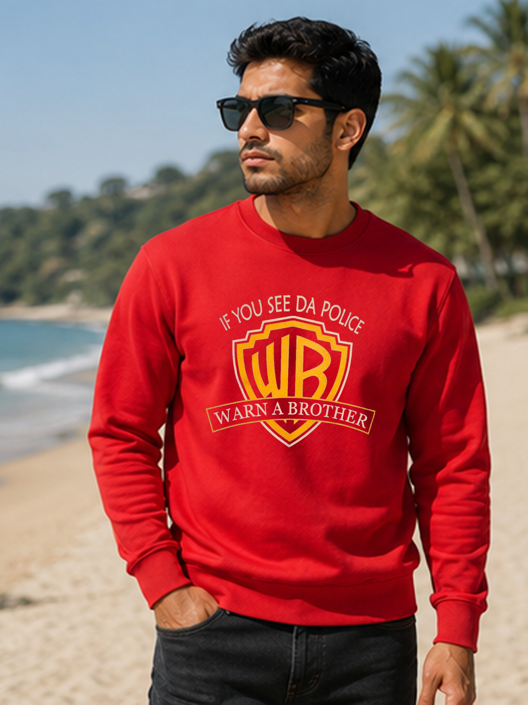 If You See Da Police DTG Printed Regular Fit Sweatshirt – Streetwear Statement Piece