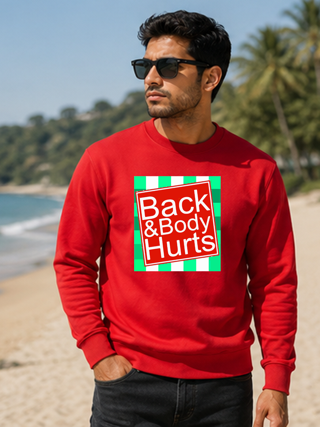 Black & Body Hurts DTG Printed Regular Fit Sweatshirt – Relatable Streetwear