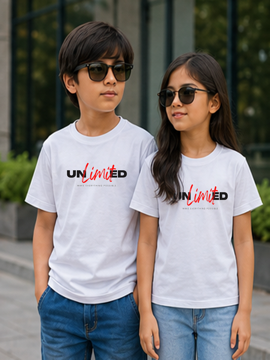 UNLIMITED Kids Regular 100% Cotton T-shirt – Dream Big, Go Unlimited