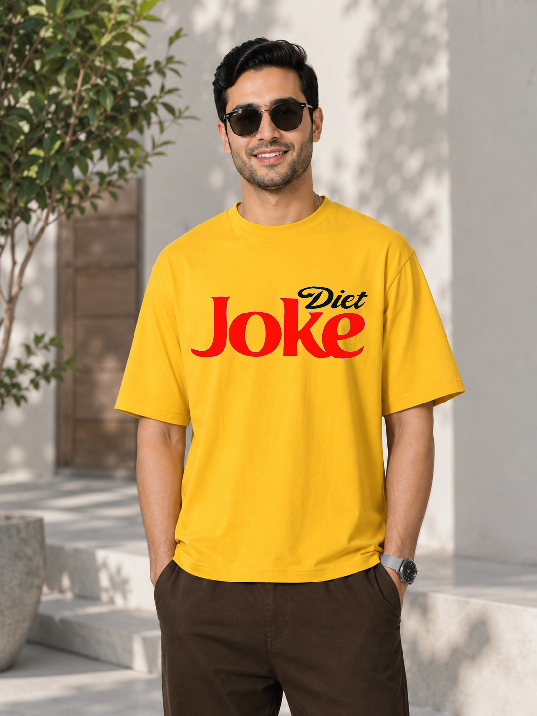 Diet Joke & Trendy DTG Printed Indian Oversized T-Shirt