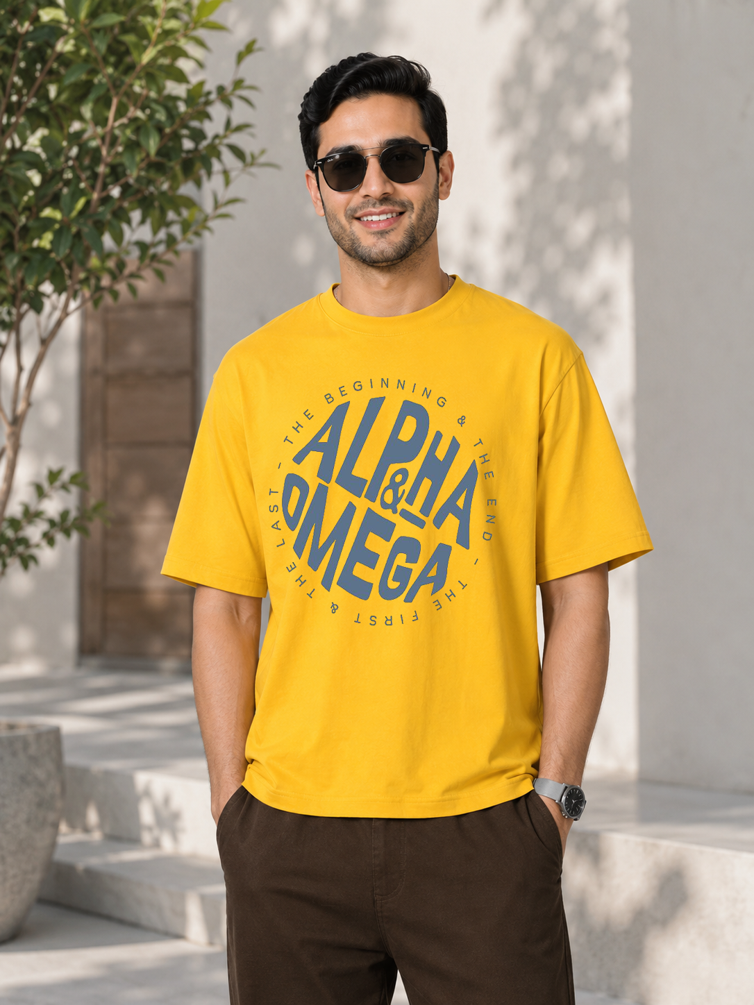 Alpha & Omega Trendy DTG Printed Indian Oversized T-Shirt