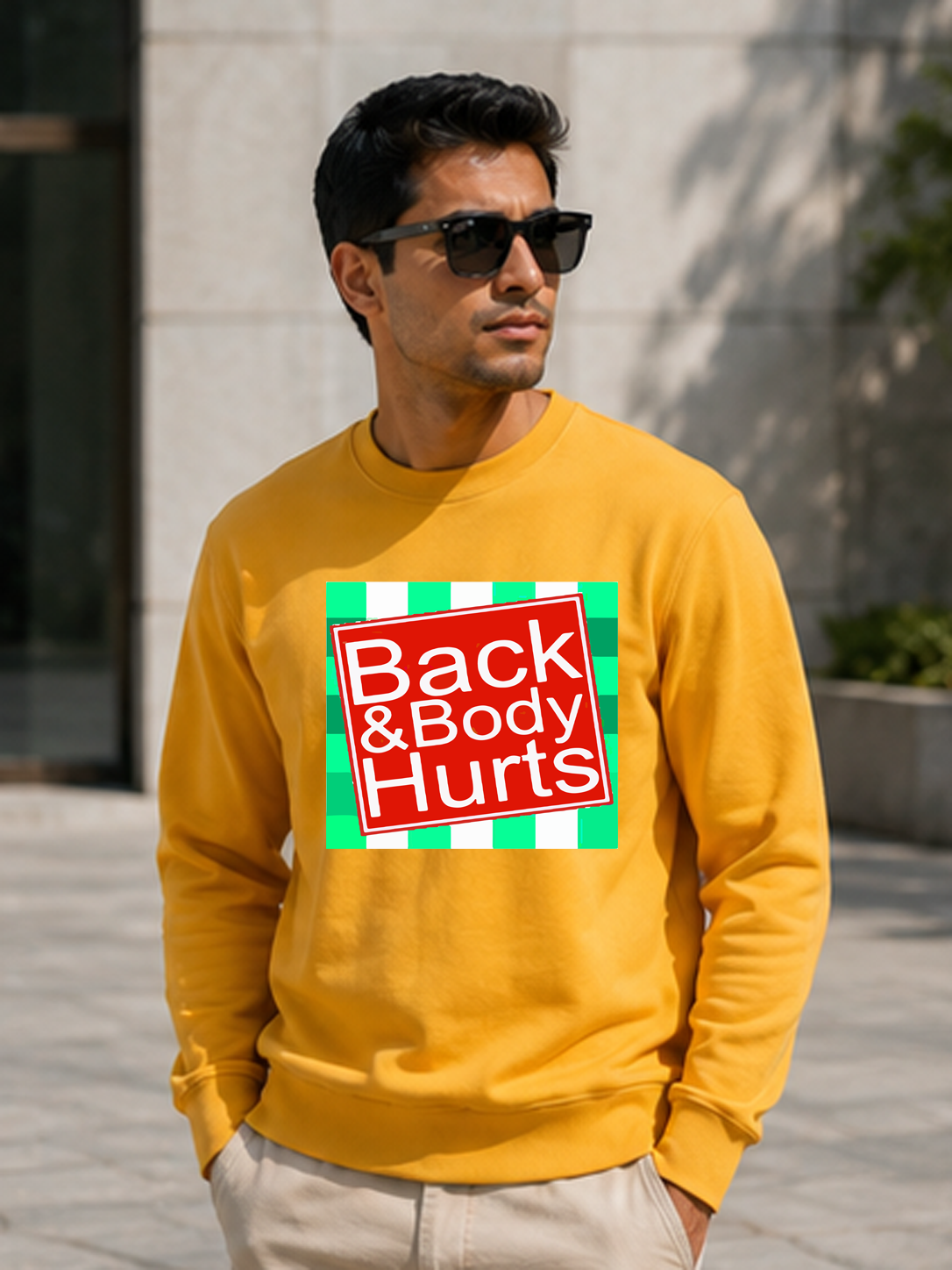 Black & Body Hurts DTG Printed Regular Fit Sweatshirt – Relatable Streetwear
