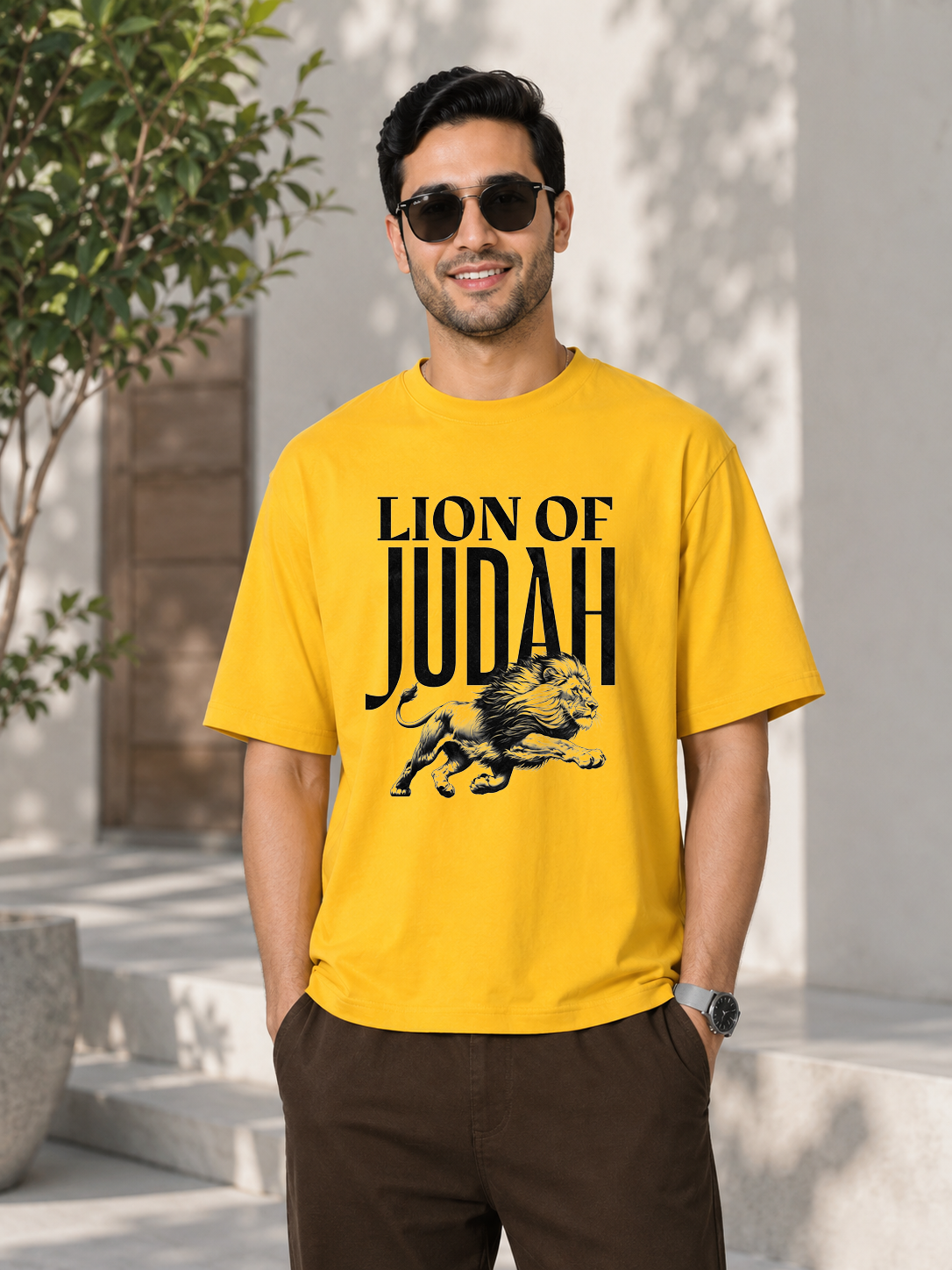 Lion of Judah Trendy DTG Printed Indian Oversized T-Shirt