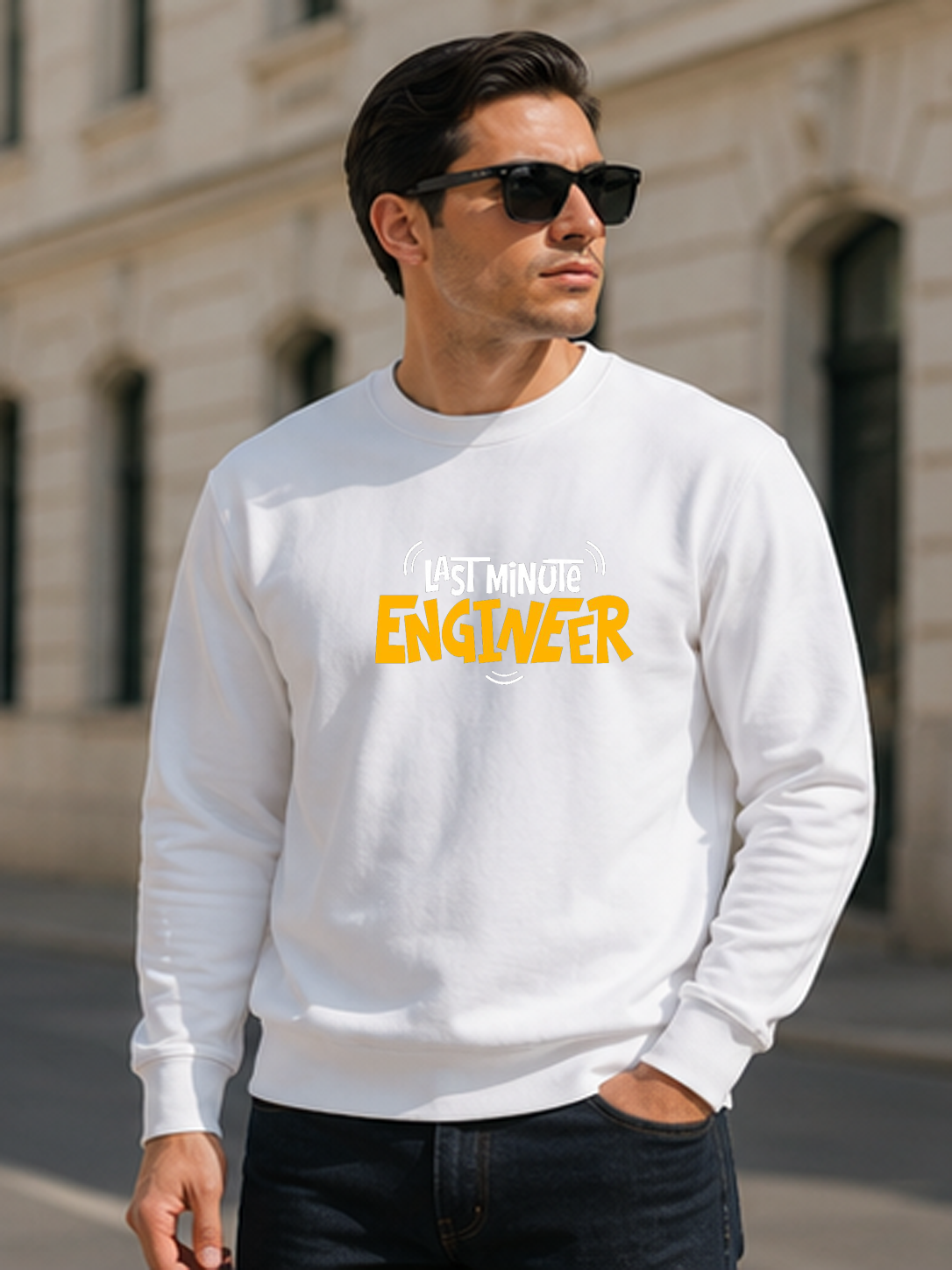 Last Minute Engineer DTG Printed Sweatshirt – Code, Coffee, Repeat