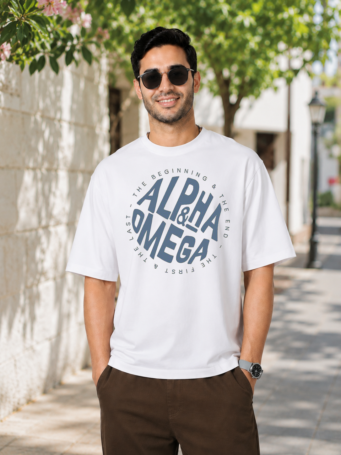 Alpha & Omega Trendy DTG Printed Indian Oversized T-Shirt
